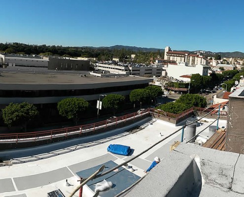 Gayley Los Angeles Rooftop Pool Installation Panarama
