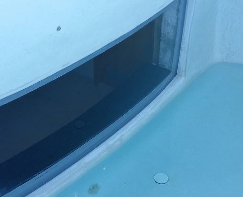 Final repaired acrylic pool window.