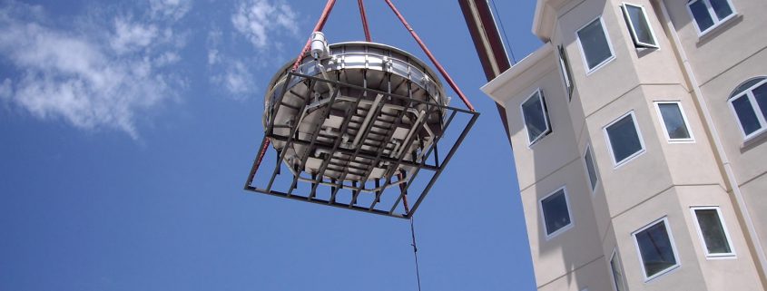 Oceanside Pier Resort Steel Spa Crane Installation